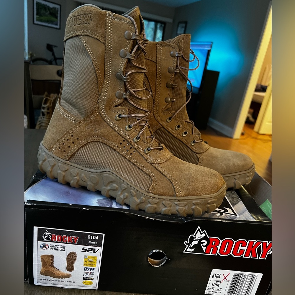 ROCKY S2V STEEL TOE 8" MILITARY BOOT COYOTE BROWN (ARMY/AIR FORCE)